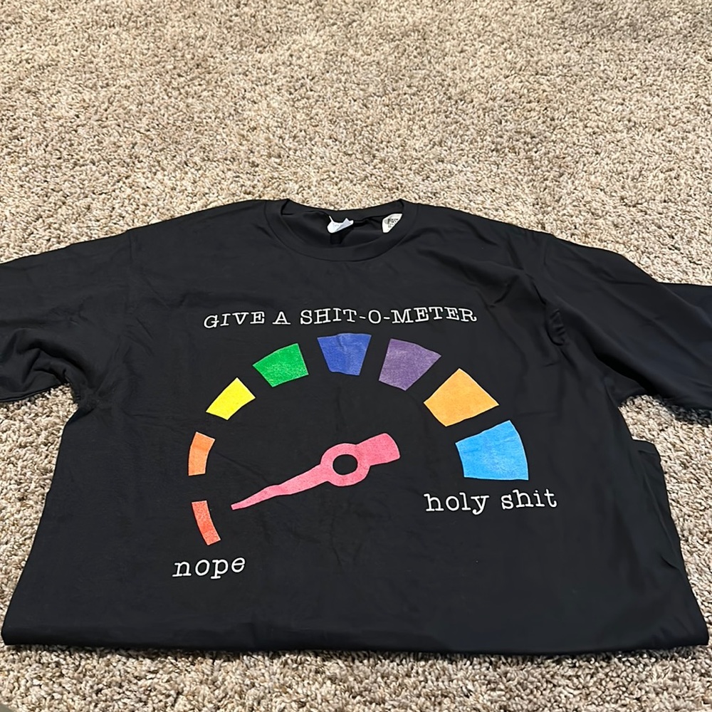 Black tee, size Large
